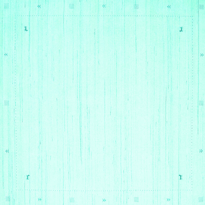 Square Machine Washable Solid Turquoise Modern Area Rugs, wshcon2652turq