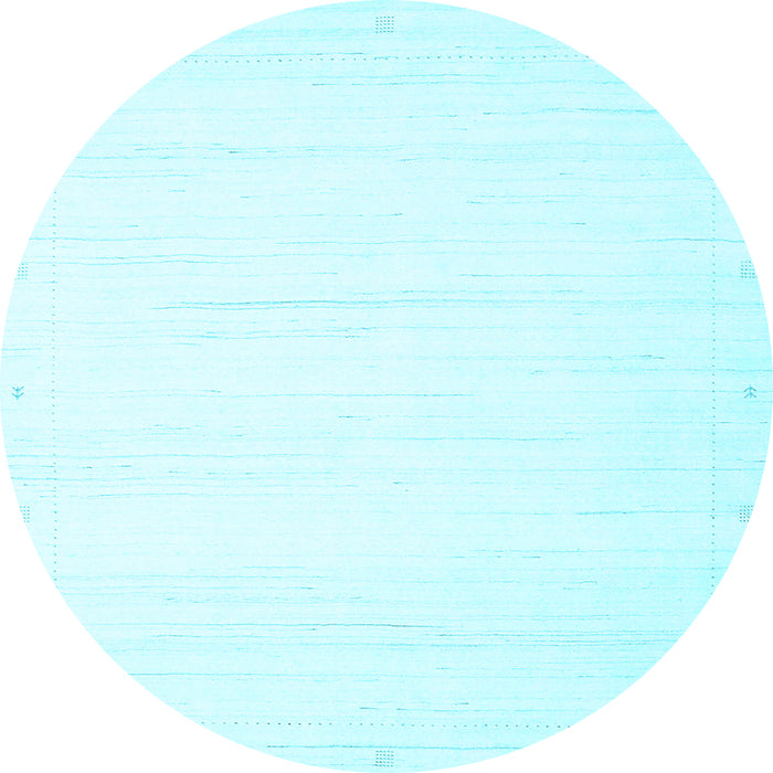 Round Solid Light Blue Modern Rug, con2652lblu