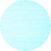 Round Solid Light Blue Modern Rug, con2652lblu