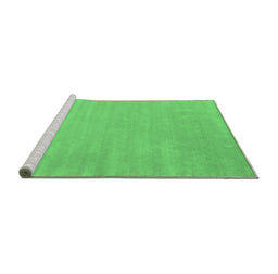 Sideview of Machine Washable Abstract Emerald Green Contemporary Area Rugs, wshcon2653emgrn