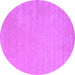 Round Abstract Purple Contemporary Rug, con2653pur