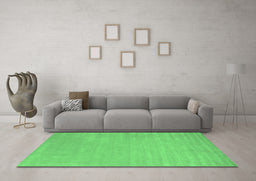 Machine Washable Abstract Emerald Green Contemporary Area Rugs in a Living Room,, wshcon2653emgrn