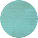 Round Abstract Light Blue Contemporary Rug, con2653lblu