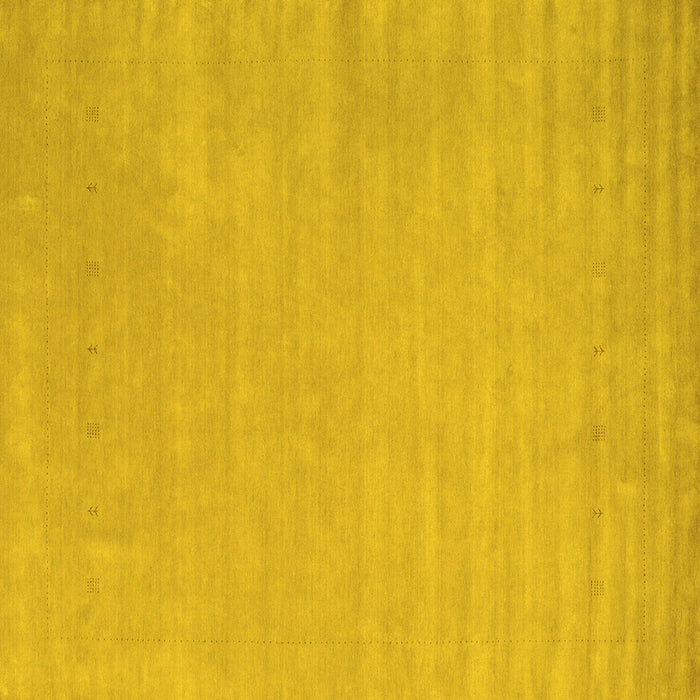 Square Machine Washable Abstract Yellow Contemporary Rug, wshcon2653yw