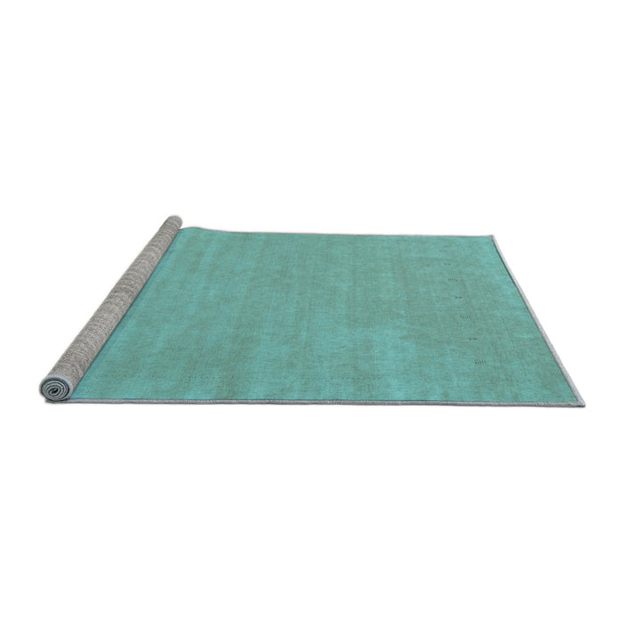 Sideview of Machine Washable Abstract Light Blue Contemporary Rug, wshcon2653lblu