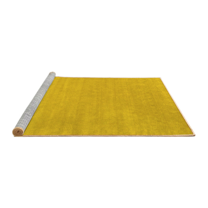 Sideview of Machine Washable Abstract Yellow Contemporary Rug, wshcon2653yw