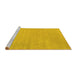 Sideview of Machine Washable Abstract Yellow Contemporary Rug, wshcon2653yw