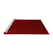 Serging Thickness of Machine Washable Contemporary Red Rug, wshcon2654