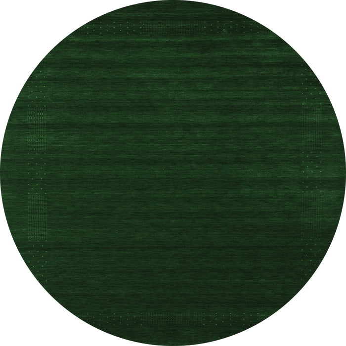 Round Abstract Emerald Green Contemporary Rug, con2654emgrn