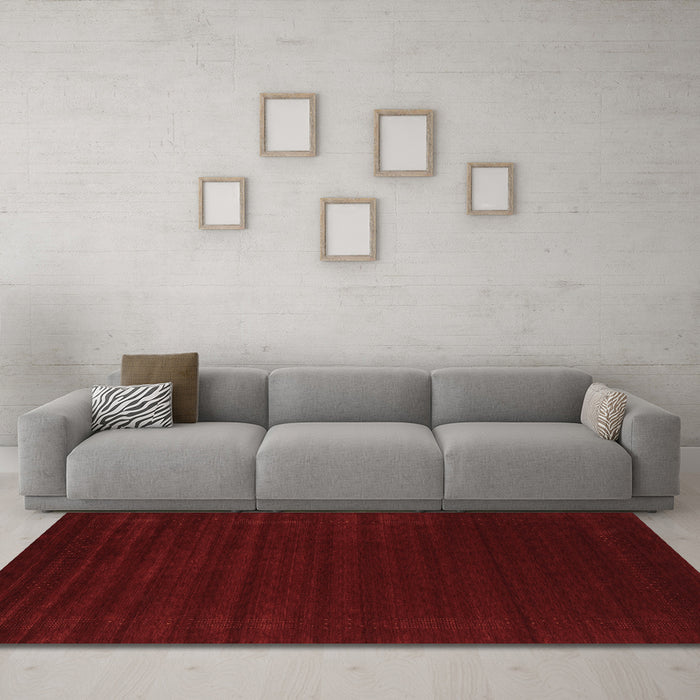 Machine Washable Abstract Brown Contemporary Rug in a Living Room,, wshcon2654brn