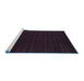 Sideview of Machine Washable Abstract Blue Contemporary Rug, wshcon2654blu