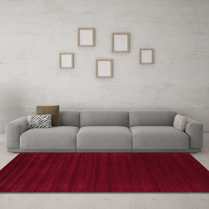 Machine Washable Abstract Pink Contemporary Rug in a Living Room, wshcon2654pnk