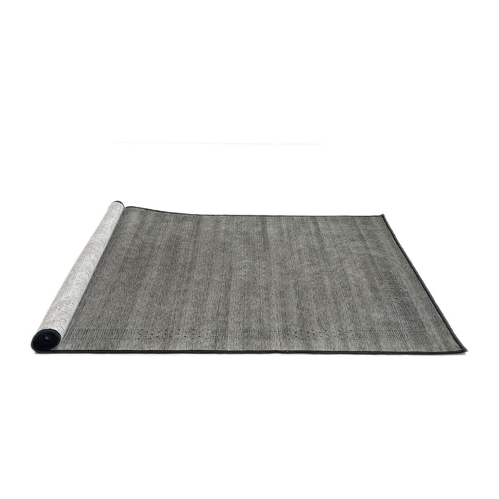 Serging Thickness of Machine Washable Contemporary Gunmetal Gray Rug, wshcon2655