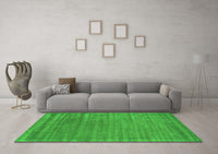 Machine Washable Abstract Green Contemporary Rug, wshcon2655grn