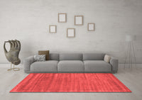 Machine Washable Abstract Red Contemporary Rug, wshcon2655red