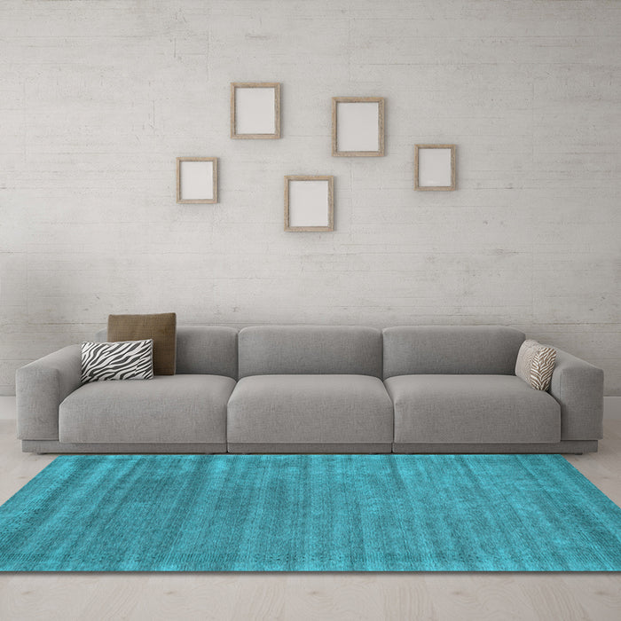 Machine Washable Abstract Light Blue Contemporary Rug in a Living Room, wshcon2655lblu
