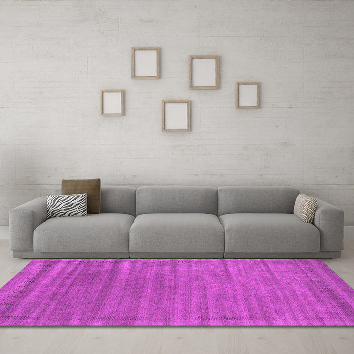 Machine Washable Abstract Pink Contemporary Rug in a Living Room, wshcon2655pnk