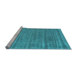 Sideview of Machine Washable Abstract Light Blue Contemporary Rug, wshcon2655lblu
