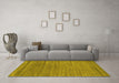 Machine Washable Abstract Yellow Contemporary Rug in a Living Room, wshcon2655yw