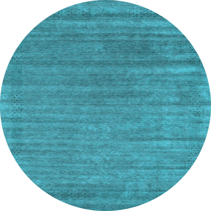 Round Machine Washable Abstract Light Blue Contemporary Rug, wshcon2655lblu