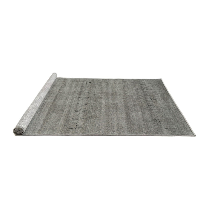 Serging Thickness of Machine Washable Contemporary Gunmetal Gray Rug, wshcon2656