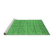 Sideview of Machine Washable Abstract Emerald Green Contemporary Area Rugs, wshcon2656emgrn