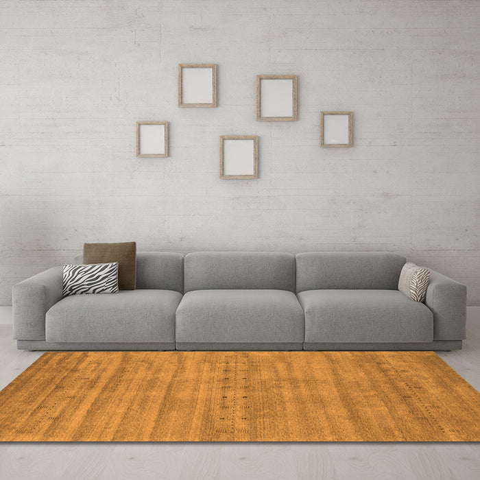 Machine Washable Abstract Orange Contemporary Area Rugs in a Living Room, wshcon2656org
