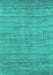 Machine Washable Abstract Turquoise Contemporary Area Rugs, wshcon2656turq