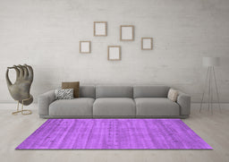 Machine Washable Abstract Purple Contemporary Area Rugs in a Living Room, wshcon2656pur