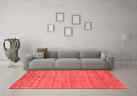 Machine Washable Abstract Red Contemporary Rug, wshcon2656red