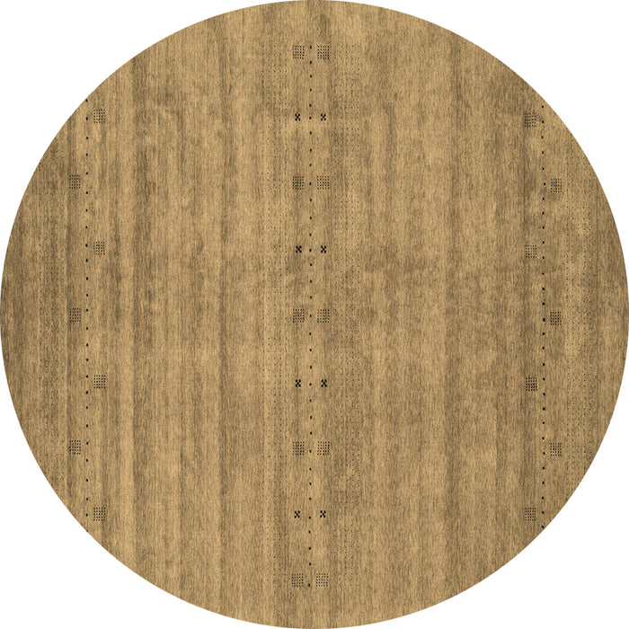 Round Machine Washable Abstract Brown Contemporary Rug, wshcon2656brn