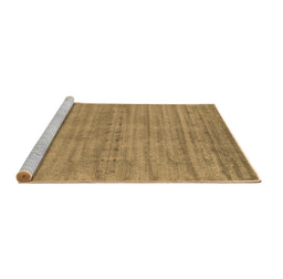 Sideview of Machine Washable Abstract Brown Contemporary Rug, wshcon2656brn