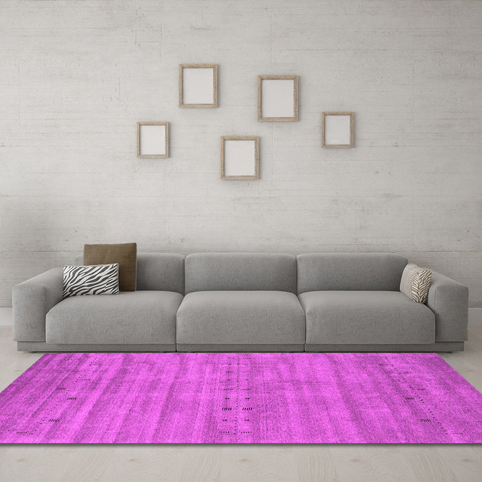 Machine Washable Abstract Pink Contemporary Rug in a Living Room, wshcon2656pnk