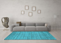 Machine Washable Abstract Light Blue Contemporary Rug, wshcon2656lblu