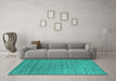 Machine Washable Abstract Turquoise Contemporary Area Rugs in a Living Room,, wshcon2657turq