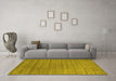 Machine Washable Abstract Yellow Contemporary Rug in a Living Room, wshcon2657yw