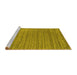 Sideview of Machine Washable Abstract Yellow Contemporary Rug, wshcon2657yw