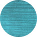 Round Machine Washable Abstract Light Blue Contemporary Rug, wshcon2657lblu