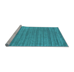Sideview of Machine Washable Abstract Light Blue Contemporary Rug, wshcon2657lblu