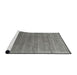 Serging Thickness of Machine Washable Contemporary Gunmetal Gray Rug, wshcon2658