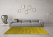 Machine Washable Abstract Yellow Contemporary Rug in a Living Room, wshcon2658yw