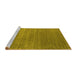 Sideview of Machine Washable Abstract Yellow Contemporary Rug, wshcon2658yw