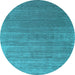 Round Machine Washable Abstract Light Blue Contemporary Rug, wshcon2658lblu