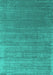 Machine Washable Abstract Turquoise Contemporary Area Rugs, wshcon2658turq