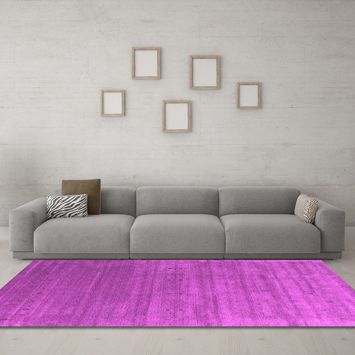 Machine Washable Abstract Pink Contemporary Rug in a Living Room, wshcon2658pnk