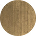 Round Abstract Brown Contemporary Rug, con2658brn