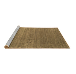 Sideview of Machine Washable Abstract Brown Contemporary Rug, wshcon2658brn