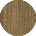 Round Abstract Brown Contemporary Rug, con2659brn