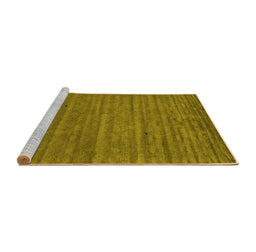 Sideview of Machine Washable Abstract Yellow Contemporary Rug, wshcon2659yw