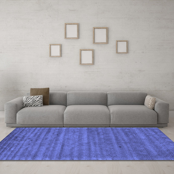 Machine Washable Abstract Blue Contemporary Rug in a Living Room, wshcon2659blu